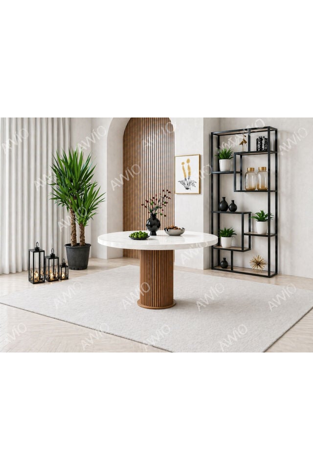 PİA Bohem Ayak Yuvarlak Mutfak Yemek Masası 90x90