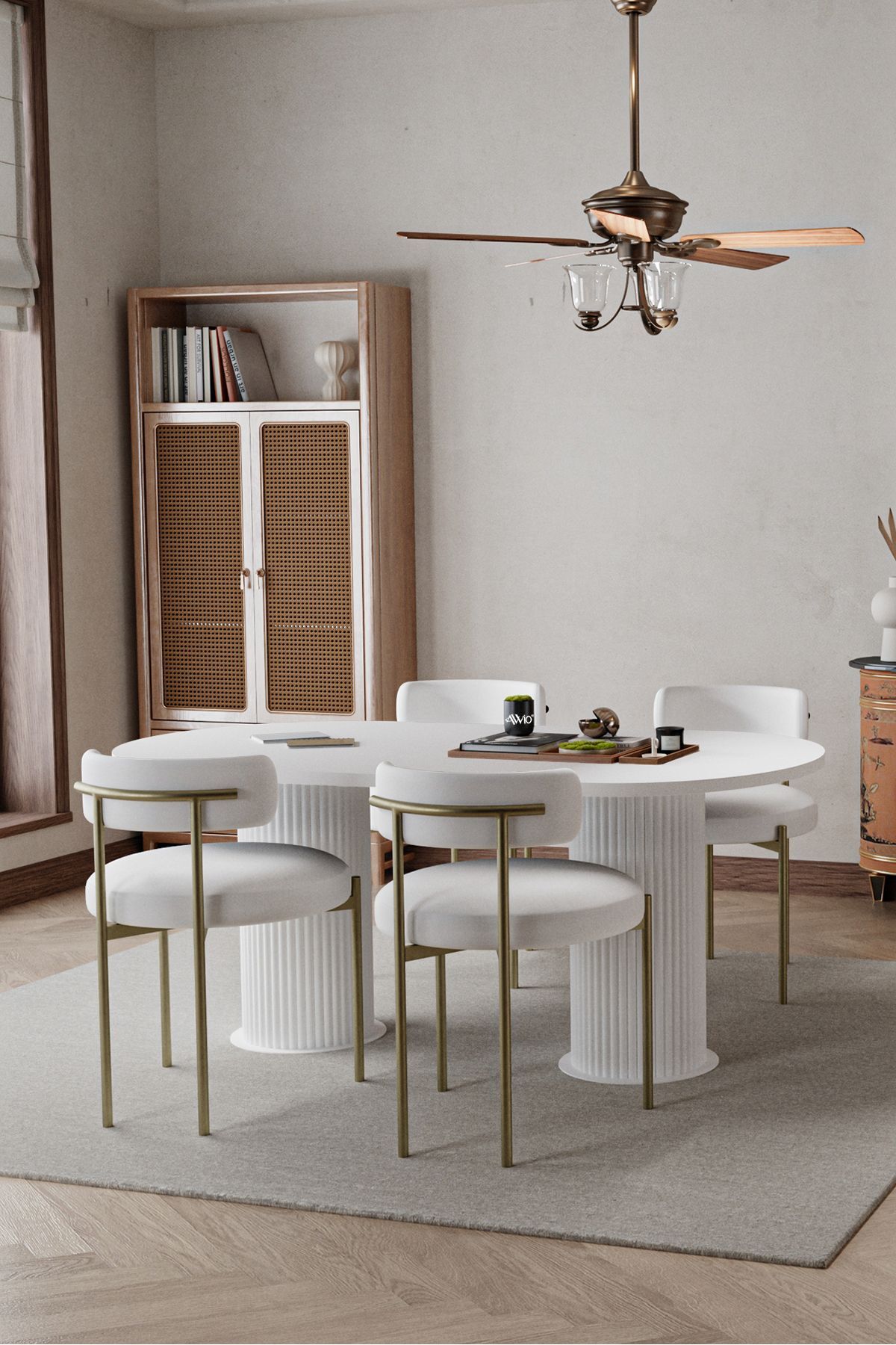 West Beyaz Bohem Ayak 80x160 Yemek Masası & Mutfak Masası & Salon Masası Masa Sandalye Takımı BEYAZ - 80X160